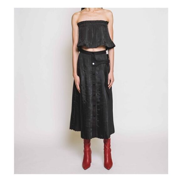 Marrisa Wilson NY NWT Mimi Fabric Mix A-Line Pleated Skirt